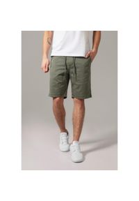 Urban Classics - Szorty Urban Classic stretch twill jogg. Kolor: zielony. Długość: krótkie. Sezon: lato #1