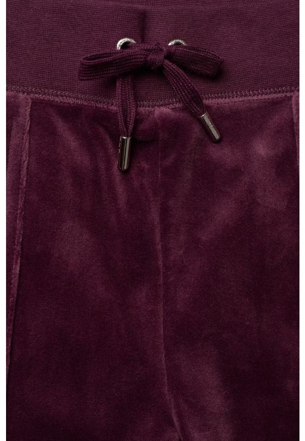 Juicy Couture - JUICY COUTURE Śliwkowe damskie spodnie welurowe Del Ray Pocket Pant, Rozmiar XS. Kolor: fioletowy. Materiał: welur