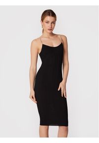 Elisabetta Franchi Sukienka koktajlowa AM-78S-27E2-V360 Czarny Slim Fit. Kolor: czarny. Materiał: wiskoza. Styl: wizytowy