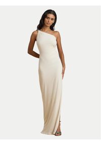 Lauren Ralph Lauren - LAUREN RALPH LAUREN Sukienka wieczorowa 253980922003 Écru Slim Fit. Kolor: kremowy. Materiał: syntetyk. Styl: wizytowy #1