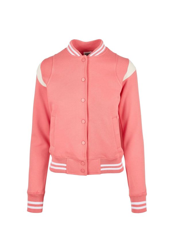 Urban Classics - Damska Bluza Dresowa College. Kolor: różowy, biały, wielokolorowy. Materiał: dresówka