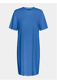 Pieces Sukienka codzienna Ria 17149328 Niebieski Loose Fit. Okazja: na co dzień. Kolor: niebieski. Materiał: bawełna. Typ sukienki: proste. Styl: casual