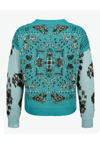 Pinko - PINKO - Niebieski sweter ze wzorem Terrematte. Kolor: niebieski. Materiał: dzianina, moher, kaszmir, wełna. Styl: klasyczny #3