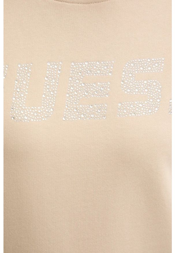 Guess - GUESS Beżowa damska bluza Primula, Rozmiar L. Kolor: beżowy