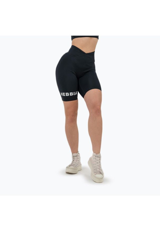 Spodenki NEBBIA Snatched High Waisted. Kolor: czarny. Sport: fitness