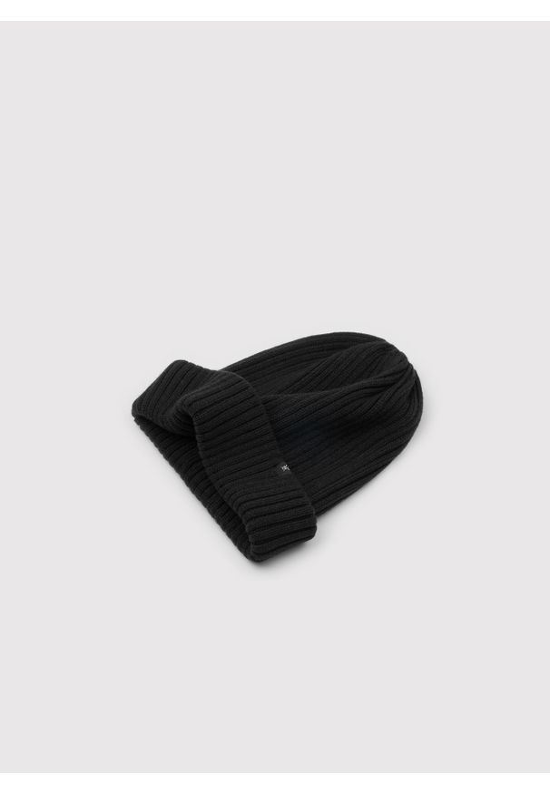 Pako Lorente - PAKO LORENTE – Czapka męska w kolorze czarnym z wełną merino. Kolor: czarny. Materiał: wełna. Sezon: zima. Styl: casual