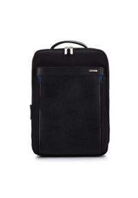 Wittchen - Męski plecak na laptopa 15,6" z portem USB czarny. Kolor: czarny. Materiał: poliester. Styl: casual, klasyczny, elegancki