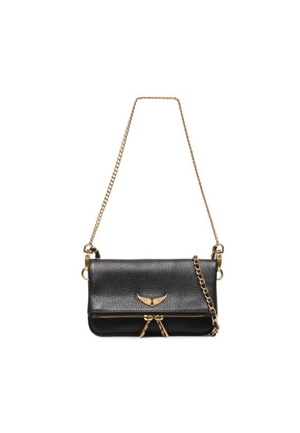 Zadig&Voltaire Torebka Rock Nano Grained Leather LWBA00005 Czarny. Kolor: czarny. Materiał: skórzane. Styl: rockowy
