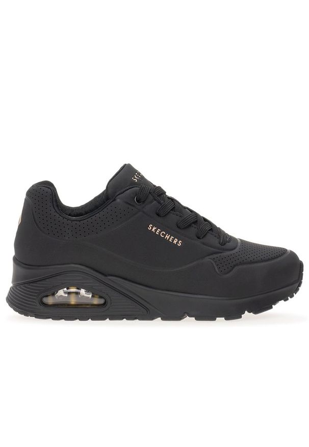 skechers - Buty Skechers Uno Stand on Air 73690BBK - czarne. Zapięcie: sznurówki. Kolor: czarny. Materiał: guma, syntetyk, skóra. Szerokość cholewki: normalna. Wzór: gładki. Model: Skechers Sport