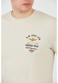 Aeronautica Militare - AERONAUTICA MILITARE Beżowy bawełniany męski t-shirt Short Sleeve, Rozmiar M. Kolor: beżowy. Materiał: bawełna #6