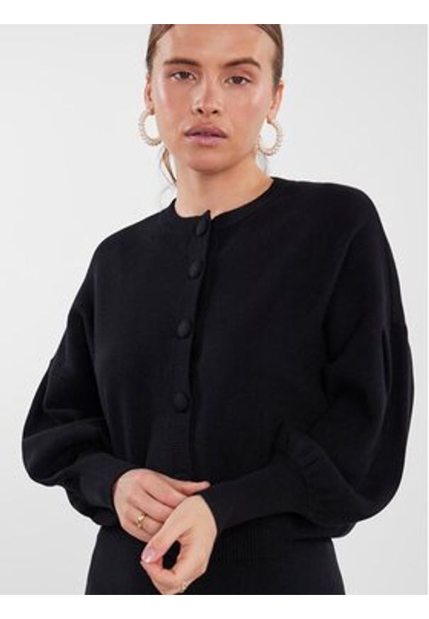 YAS Kardigan 26030699 Czarny Regular Fit. Kolor: czarny. Materiał: wiskoza