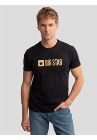 Big-Star - Koszulka męska z logo BIG STAR czarna Anerr 906. Kolor: czarny. Materiał: materiał. Styl: klasyczny