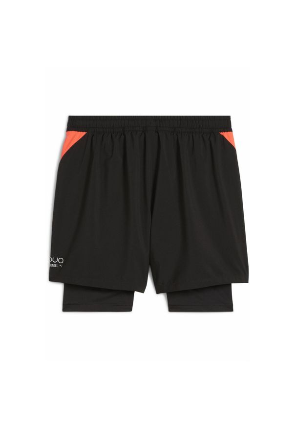 Puma - Męskie spodenki 2 w 1 do padla INDIVIDUAL PUMA Black. Kolor: czarny