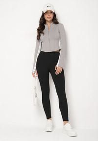 Born2be - Czarne Legginsy z Modelującymi Przeszyciami Selettia. Okazja: na co dzień, na spacer. Kolor: czarny. Styl: klasyczny, casual