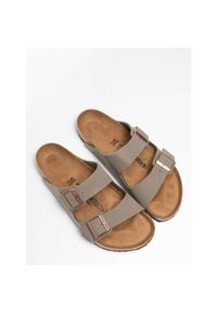 Klapki turystyczne uniseks Birkenstock Arizona 211. Kolor: szary. Materiał: materiał, skóra, syntetyk