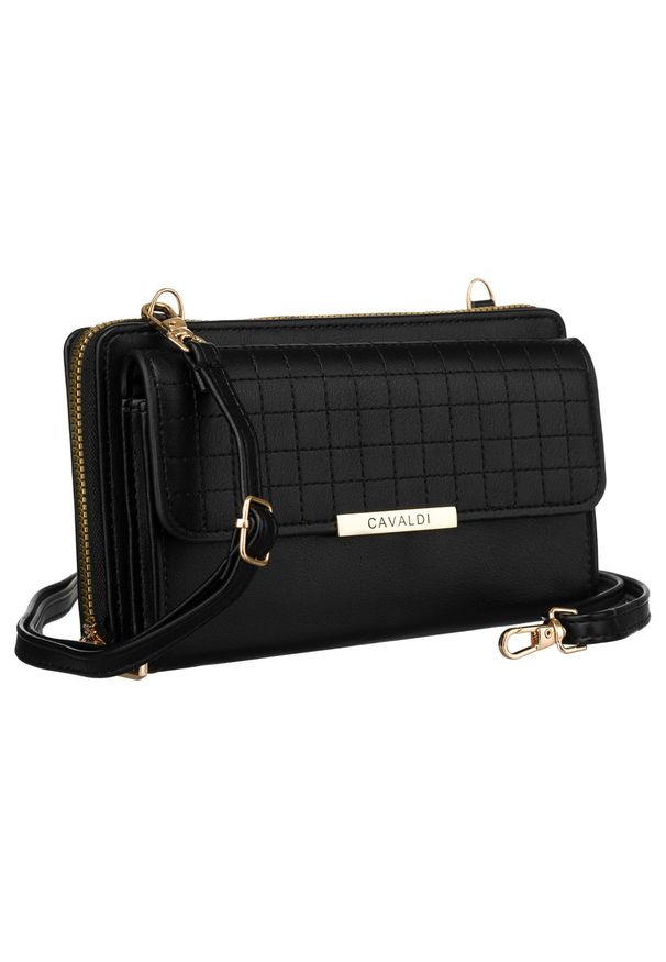 4U CAVALDI - Listonoszka czarna 4U Cavaldi M-17. Kolor: czarny. Materiał: skóra