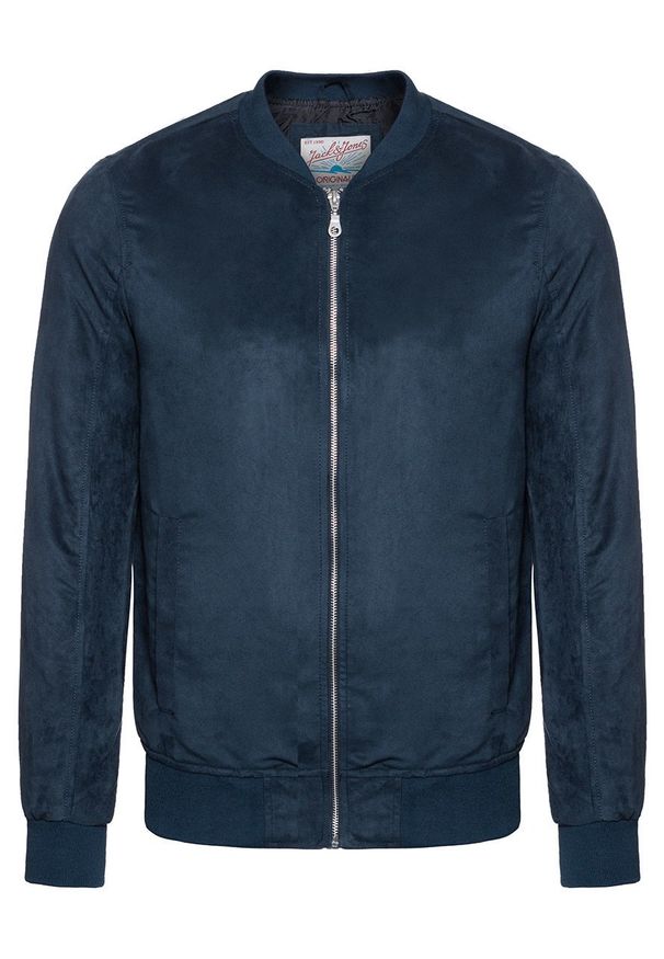 Jack & Jones - KURTKA JACK & JONES JORHOWARD BOMBER JACKET ECLIPSE 12117822. Kolor: niebieski. Materiał: materiał. Wzór: gładki