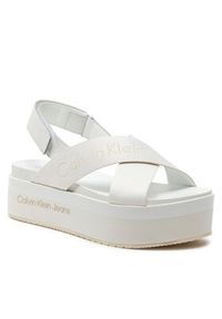 Calvin Klein Jeans Sandały Flatform Sandal Sling In Mr YW0YW01362 Biały. Kolor: biały #6