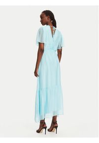 Haveone Sukienka letnia AFF-N006 Niebieski Loose Fit. Kolor: niebieski. Materiał: jedwab. Sezon: lato
