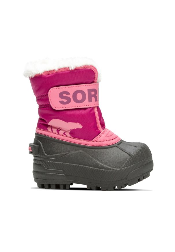 sorel - Śniegowce dziecięce Sorel Snow Commander tropic. Kolor: czarny, wielokolorowy, różowy