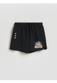 Reserved - Szorty Lilo i Stitch - czarny. Kolor: czarny. Materiał: bawełna #1