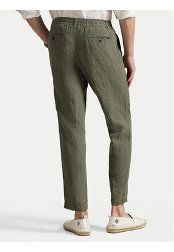 Polo Ralph Lauren Spodnie materiałowe 710940611009 Zielony Regular Fit. Kolor: zielony. Materiał: len