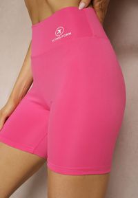 Renee - Różowe Kolarki Szorty z Wysokim Stanem i Gumką w Pasie Enadea. Stan: podwyższony. Kolor: różowy. Długość: krótkie #5