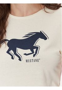 Mustang T-Shirt Loa 1016136 Écru Slim Fit. Materiał: bawełna #3