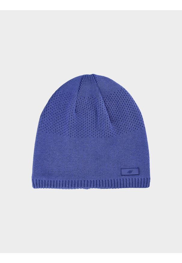 4f - 4F Czapka zimowa męska - granatowa M. Kolor: niebieski. Materiał: syntetyk, materiał. Sezon: zima. Styl: klasyczny, sportowy