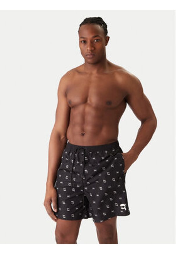 Karl Lagerfeld - KARL LAGERFELD Szorty kąpielowe A3M46007 Czarny Regular Fit. Kolor: czarny. Materiał: syntetyk