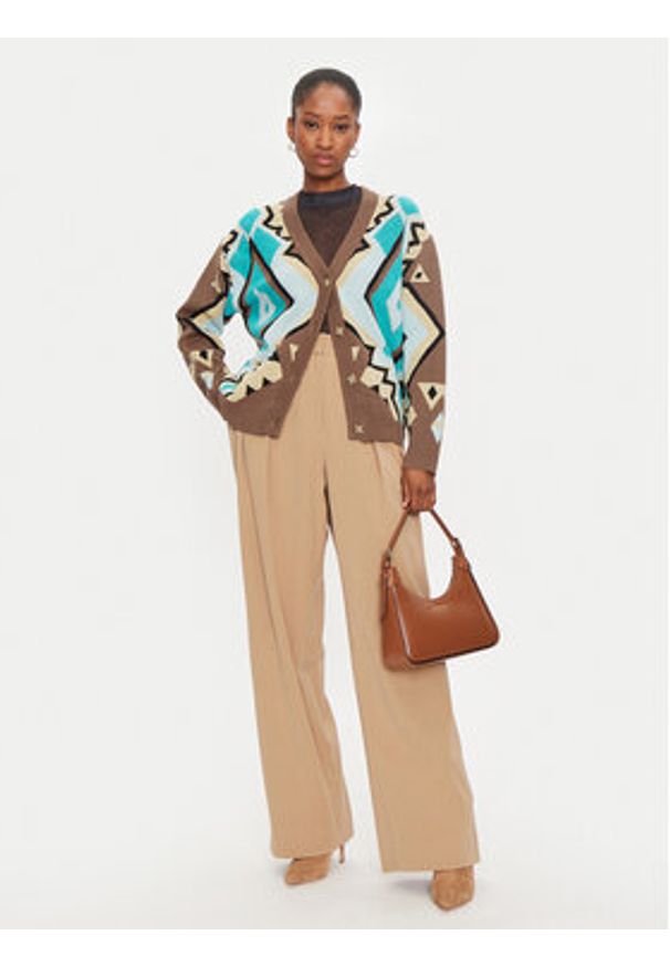 Fracomina Kardigan FJ24WT8001K468F8 Brązowy Regular Fit. Kolor: brązowy. Materiał: wiskoza, syntetyk