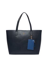 TOMMY HILFIGER - Tommy Hilfiger Torebka Th Icon Tote AW0AW18724 Granatowy. Kolor: niebieski. Materiał: skórzane #3