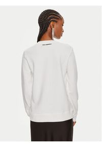 Karl Lagerfeld - KARL LAGERFELD Bluza 245W1813 Biały Regular Fit. Typ kołnierza: dekolt w karo. Kolor: biały. Materiał: bawełna #5