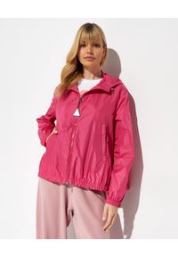 MONCLER - Różowa kurtka Boissard. Kolor: fioletowy, różowy, wielokolorowy. Materiał: materiał