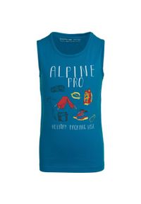 ALPINE PRO - T-shirt dla dzieci Alpine Pro Onoolo 104-110 - Oddychający i Ekologiczny. Typ kołnierza: polo. Kolor: zielony. Materiał: bawełna. Sezon: lato. Styl: młodzieżowy