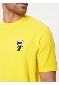 Karl Lagerfeld - KARL LAGERFELD T-Shirt 755027 542221 Żółty Regular Fit. Typ kołnierza: dekolt w karo. Kolor: żółty. Materiał: bawełna #3