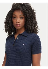 TOMMY HILFIGER - Tommy Hilfiger Polo WW0WW41474 Granatowy Regular Fit. Typ kołnierza: polo. Kolor: niebieski. Materiał: bawełna #2