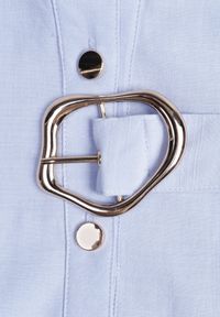 Born2be - Niebieska Koszulowa Sukienka Bez Rękawów z Wiskozy i Bawełny z Paskiem Suranon. Okazja: na co dzień, do pracy. Kolor: niebieski. Materiał: wiskoza, bawełna. Długość rękawa: bez rękawów. Typ sukienki: koszulowe. Styl: casual, klasyczny, elegancki #4