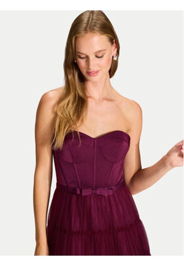 Hey Kyla Sukienka wieczorowa 5AJ009HK Bordowy Regular Fit. Kolor: czerwony. Materiał: syntetyk. Styl: wizytowy