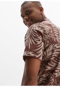 bonprix - Lekka koszula z krótkim rękawem. Kolor: brązowy. Długość rękawa: krótki rękaw. Długość: krótkie. Wzór: nadruk #2