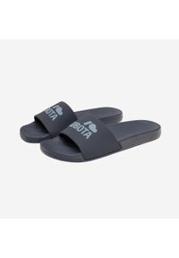 Klapki Kubota Granatowe. Okazja: na plażę. Kolor: niebieski. Materiał: materiał. Styl: elegancki