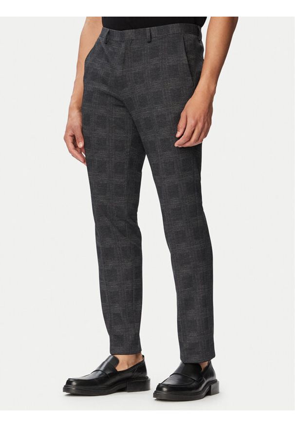 Hugo - HUGO Chinosy Hesten263H-X 50565367 Szary ciemny Slim Fit. Kolor: szary. Materiał: syntetyk