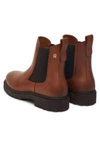 TOMMY HILFIGER - Tommy Hilfiger Sztyblety Cleated FW0FW08766 Brązowy. Kolor: brązowy. Materiał: skóra #6