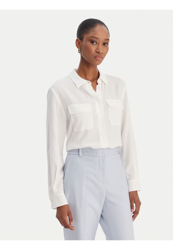 Marella Koszula Febe 2613111051 Biały Regular Fit. Kolor: biały. Materiał: acetat