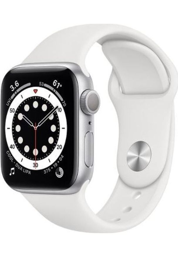 APPLE - Smartwatch Apple Watch 6 GPS 44mm Silver Alu White Sport Biały (M00D3WB/A). Rodzaj zegarka: smartwatch. Kolor: biały. Styl: sportowy