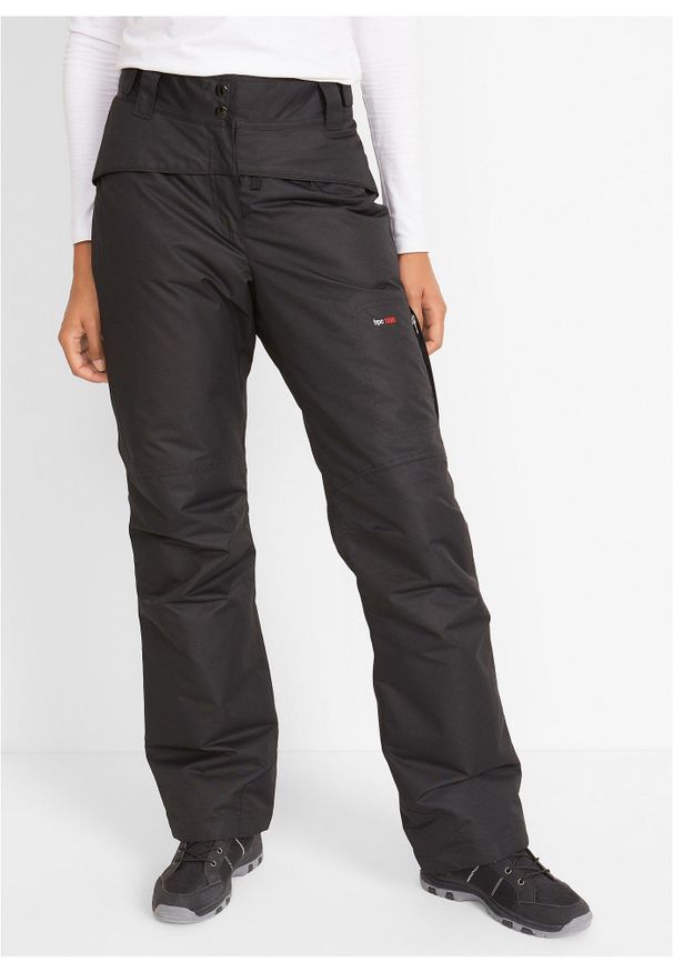 bonprix - Spodnie narciarskie termoaktywne, straight, hydrofobowe. Kolor: czarny. Materiał: materiał