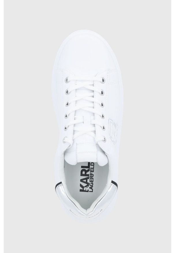 Karl Lagerfeld - Buty skórzane. Nosek buta: okrągły. Zapięcie: sznurówki. Kolor: biały. Materiał: skóra
