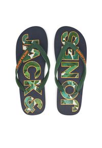 Jack & Jones - Jack&Jones Japonki Jfwlogo Palm Print Flip Flop Ln 12230642 Granatowy. Kolor: niebieski. Wzór: nadruk