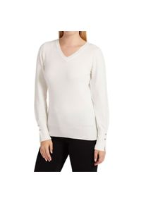 Guess Bluza Damska Biała z Cyrkoniami, Slim Fit. Kolor: biały #1