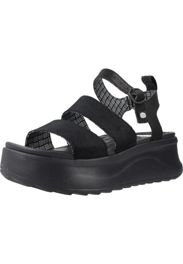 PRO BRANDS - Sandały HEY DUDE DELRAY BUCKLE CLASSIC Czarny. Kolor: czarny. Materiał: tkanina. Sport: turystyka piesza